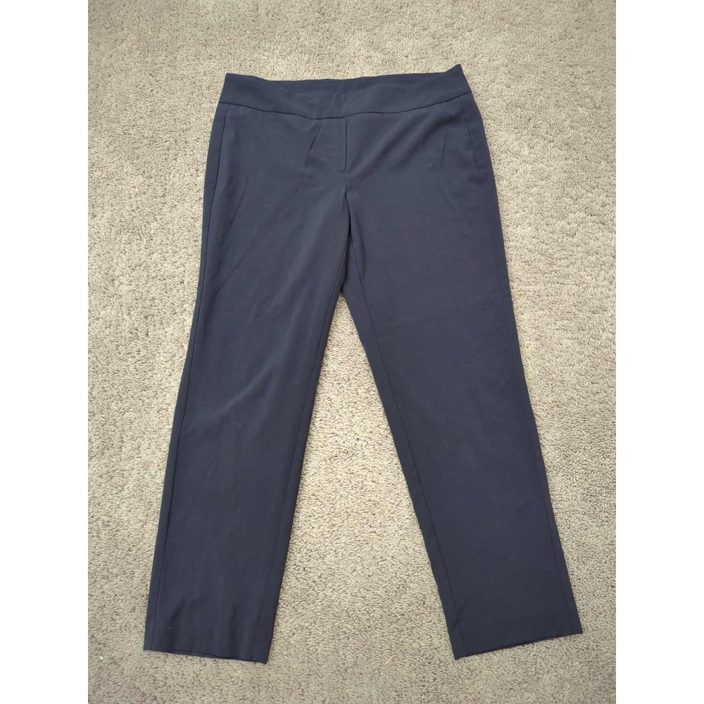 dressbarn Pants Womens 16 Blue Mid‎ Rise Pull On Tapered Stretch Office Casual
